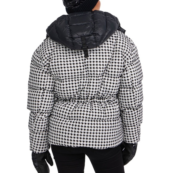 ♥️♥️♥️ Pajar Ascella Boxy Fit Houndstooth Short Puffer Jacket size L ♥️♥️♥️ - Picture 4 of 8